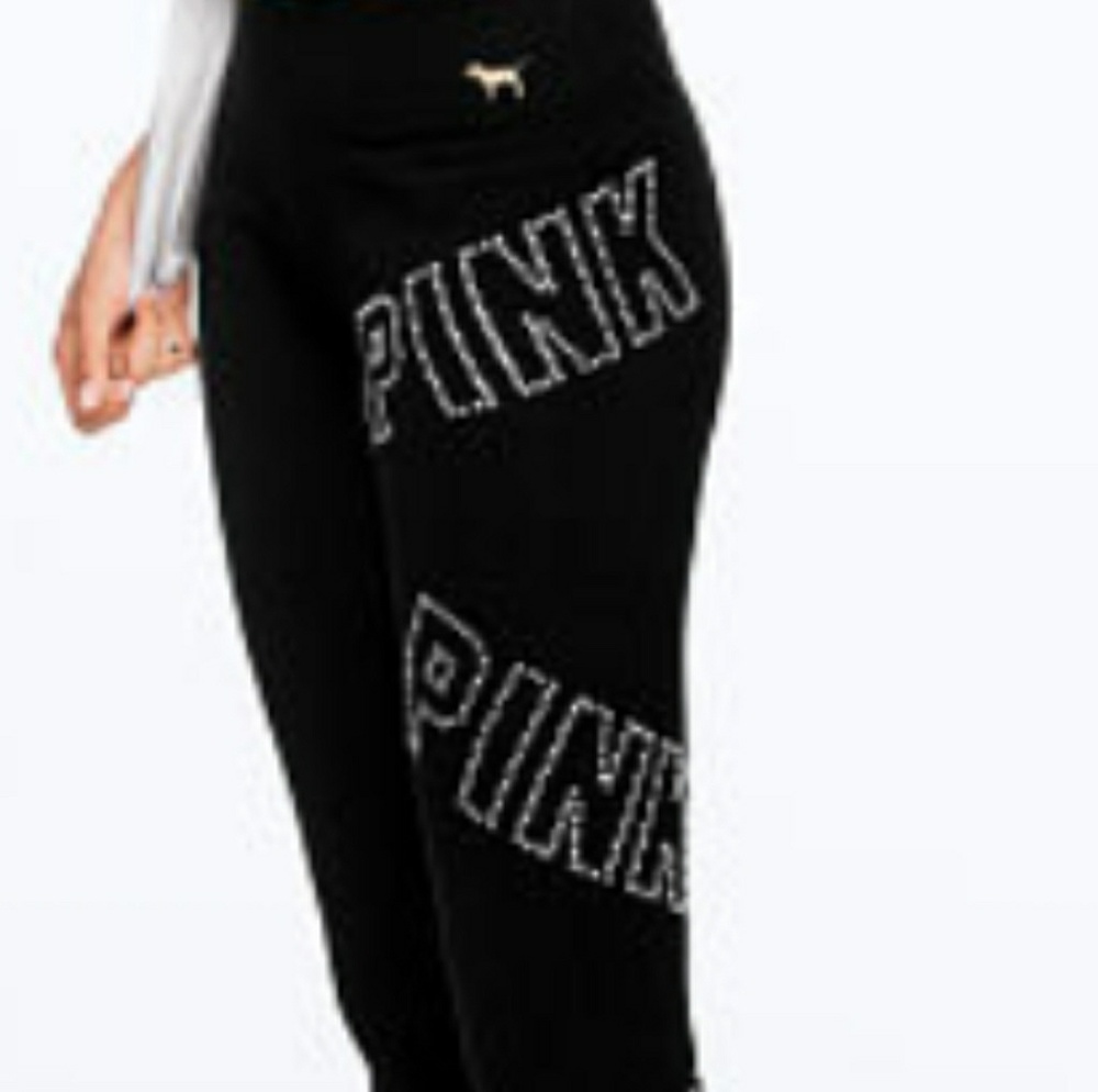New Rhinestone  repeat  logo leggings